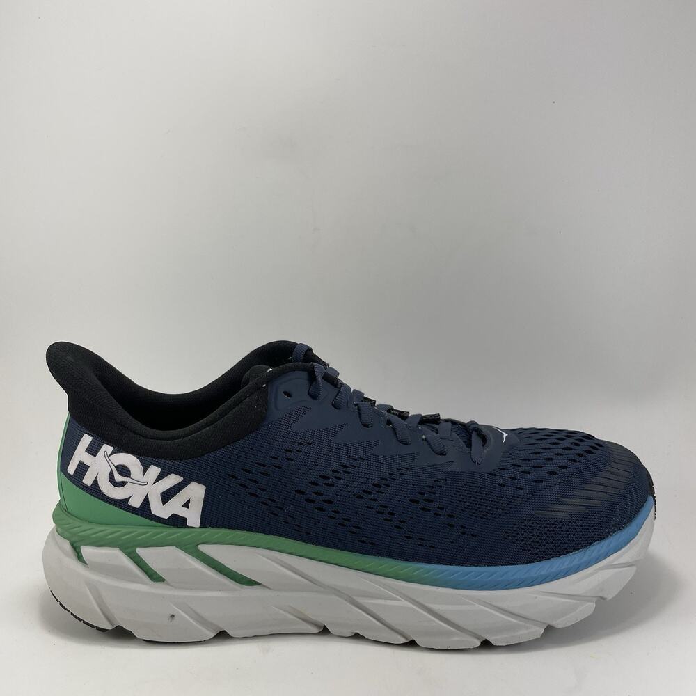 Hoka One One Clifton 7 Running Shoes Mens Size 10.5 Moonlit Ocean Blue Athletic
